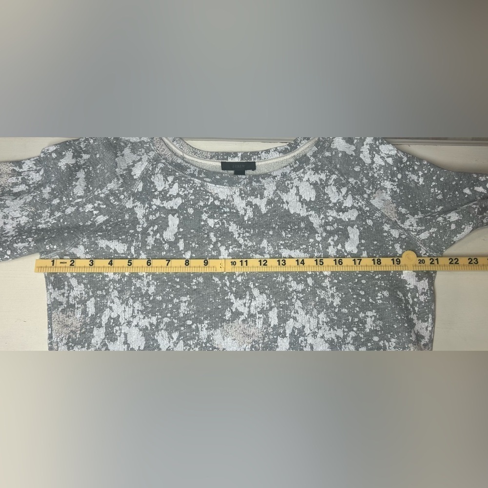 Womens J. Crew Gray White Paint Splatter Pullover Sweater Sweatshirt Sz M 80’s - Picture 6 of 8